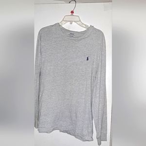 Men's Polo Shirt. Like New Condition. Soft. Long Sleeve. Size Large. Grey.